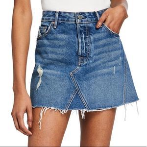 GRLFRND | Eva Distressed Mini High Rise Skirt Revolve